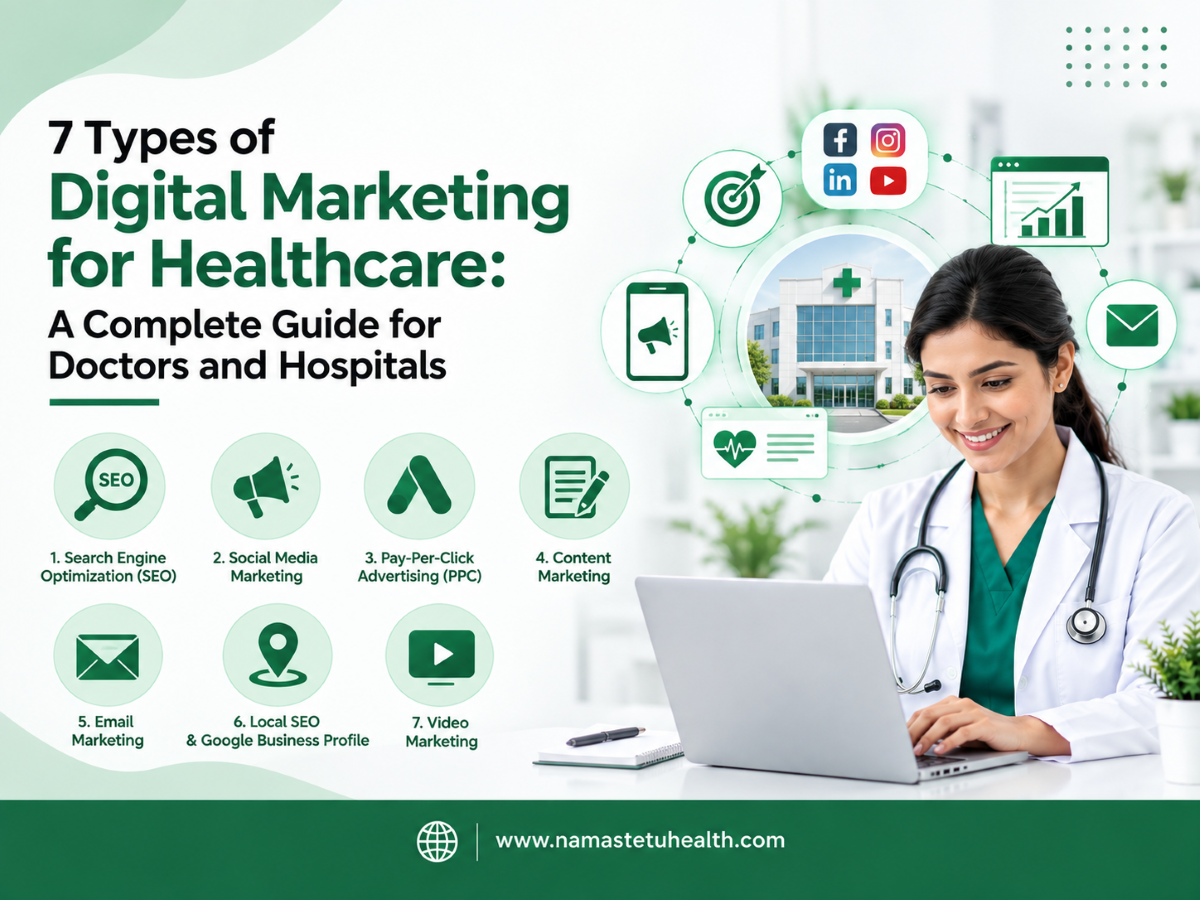 7 Types of Digital Marketing for Healthcare: A Complete Guide for Doctors and Hospitals